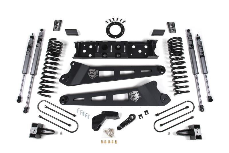 Ram 3500 Suspension Lift Kit - Zone Offroad - 4in Radius Arm Bracket, 3in Rear Block w/o Overload, Nitro Shocks - `19-`27